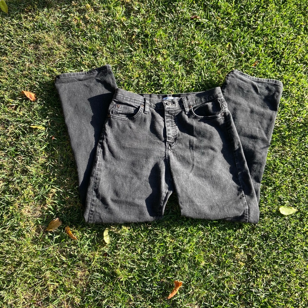 Vintage Lee black denim wide leg jeans